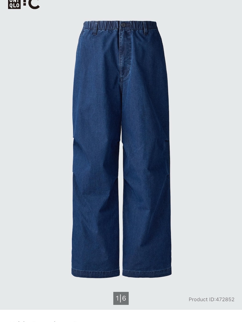 Uniqlo Navy Wide-Leg Denim Trousers Unisex (C collaboration)
